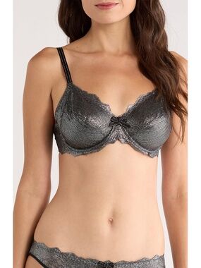 CHANTELLE NWT RIVE GAUCHE FULL COVERAGE METALLIC UNDERWIRE BRA. SIZE 34C